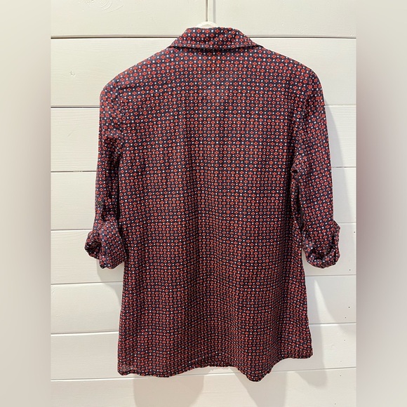📍❤️ Tory Burch Blouse – Red Geometric Print – Size 10 - Picture 11 of 12